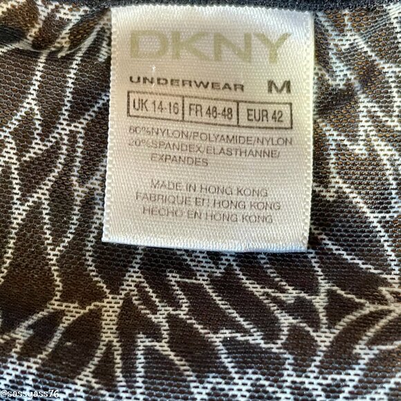 ▪️DKNY▪️Sheer Black & White Flower Petal Pattern Slip Nightie Lingerie - Picture 6 of 6